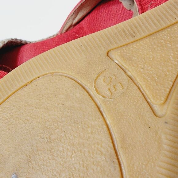 Toni Pons Caldes Red Linen Wedge Sandal Size 8 - Picture 9 of 11